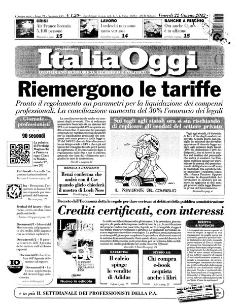 Italia oggi : quotidiano di economia finanza e politica